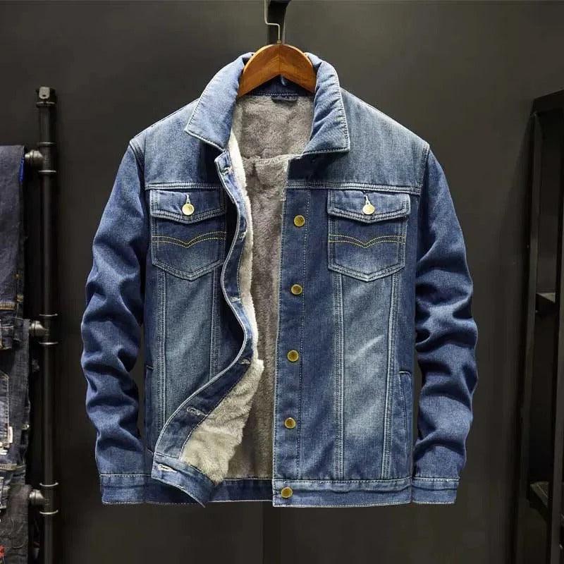 Unisex Denim Jacket Wind Resistant Lined
