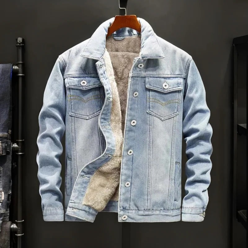 Unisex Denim Jacket Wind Resistant Lined
