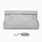 Linnea | Gold Evening Clutch Bag | Crystal Embellished, Snap Closure
