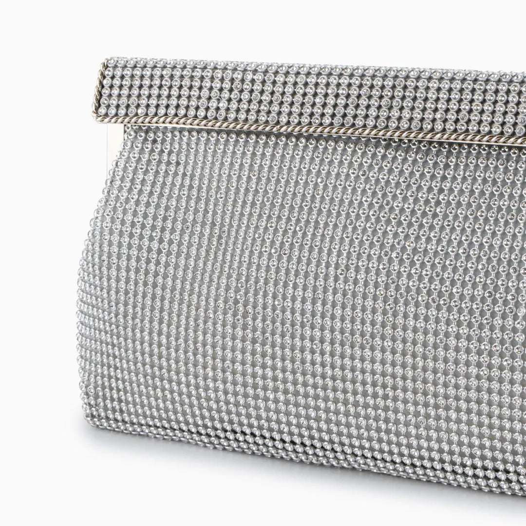 Linnea | Gold Evening Clutch Bag | Crystal Embellished, Snap Closure