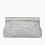 Linnea | Gold Evening Clutch Bag | Crystal Embellished, Snap Closure