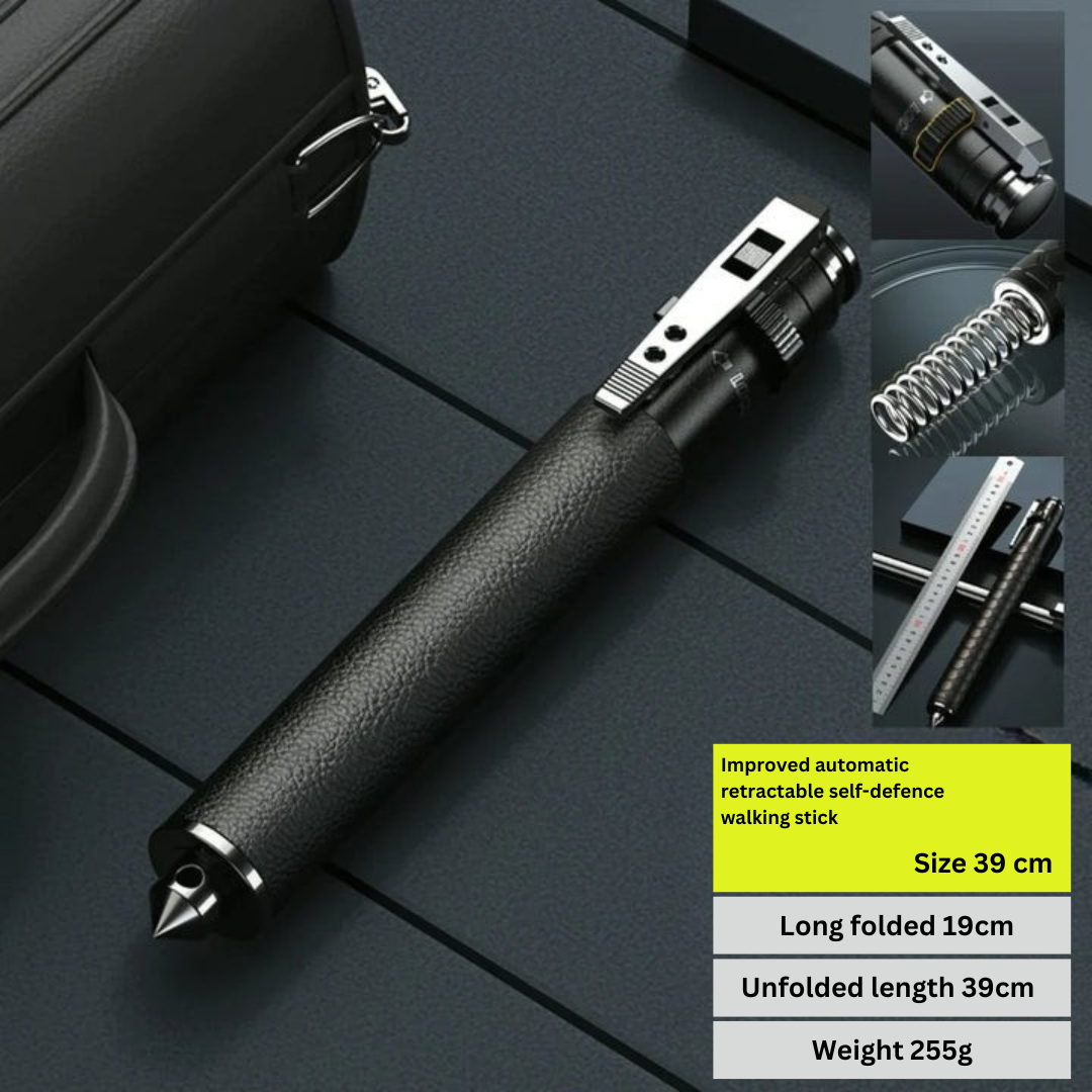 Gigi | Self-Defense Walking Stick | One-Click, Anti-Slip, Alloy | Urban Safety