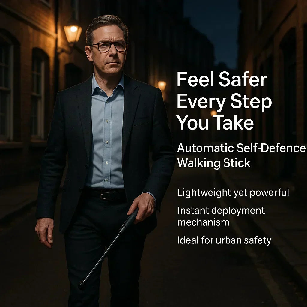 Lena | Self-Defense Walking Stick | Anti-Slip, One-Click, Alloy | Urban Safety