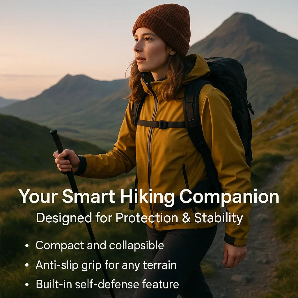 Gigi | Self-Defense Walking Stick | One-Click, Anti-Slip, Alloy | Urban Safety