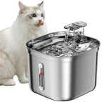Stainless Steel Cat Water Fountain 73oz Triple Filtration