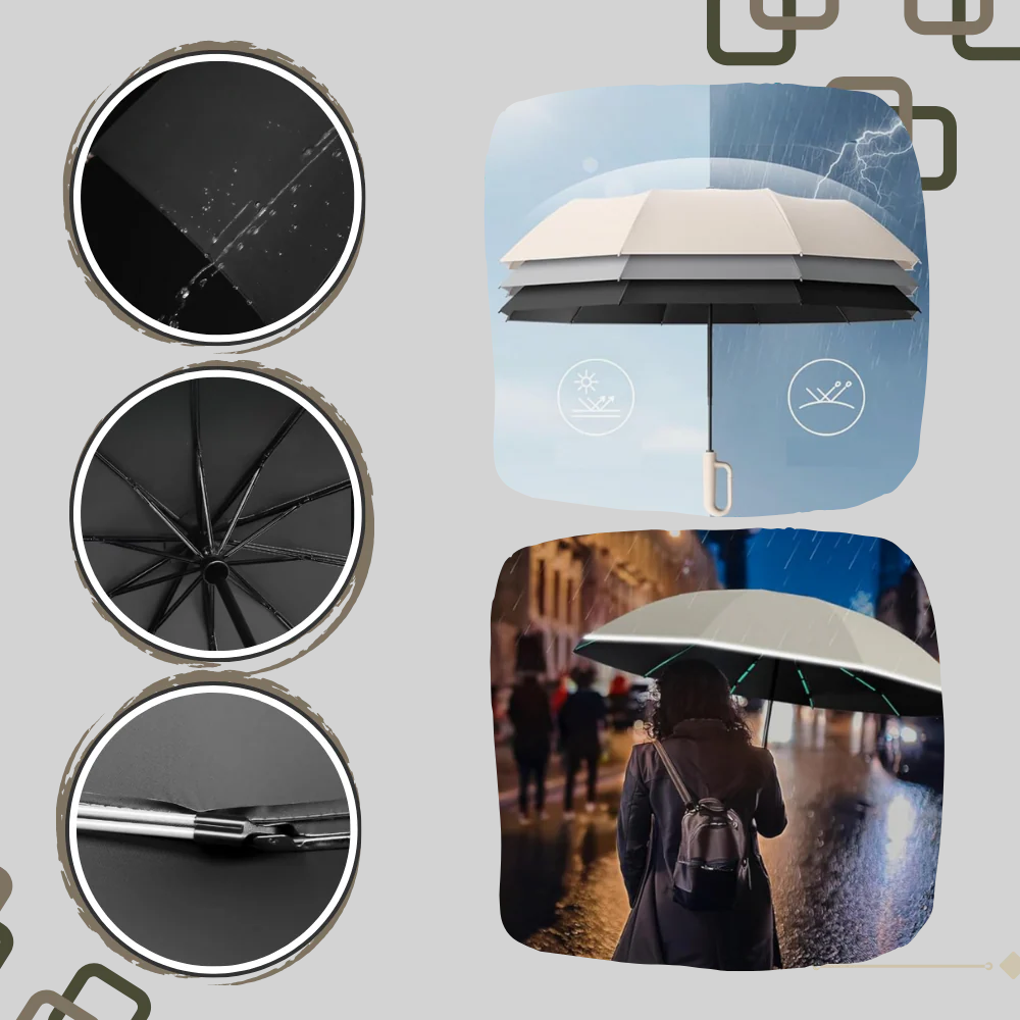 Lyra | Auto Lock Folding Umbrella Wind Resistant
