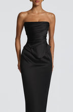 Corset Top Women Satin Strapless Boned Lace Up Back | Vianne