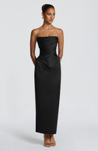 Corset Top Women Satin Strapless Boned Lace Up Back | Vianne