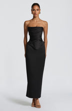 Corset Top Women Satin Strapless Boned Lace Up Back | Vianne