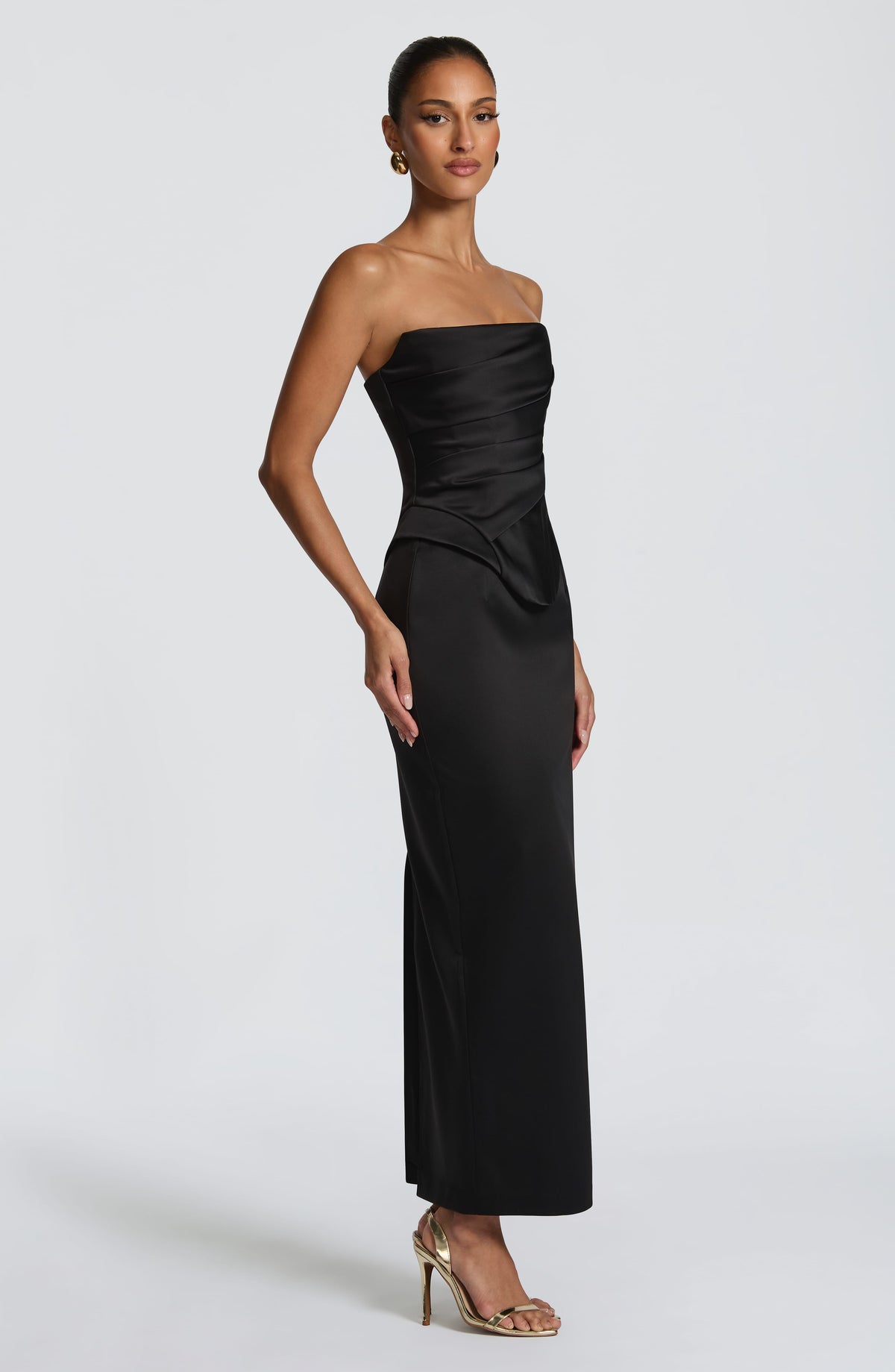 Corset Top Women Satin Strapless Boned Lace Up Back | Vianne