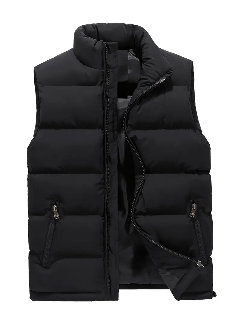 Saoirse | Men's Quilted Vest | Sleeveless Body Warmer | Zip Pockets, Stand Collar
