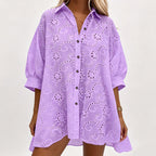 Jolie | Embroidered Button Dress | Women's Summer Dress | Oversized Fit