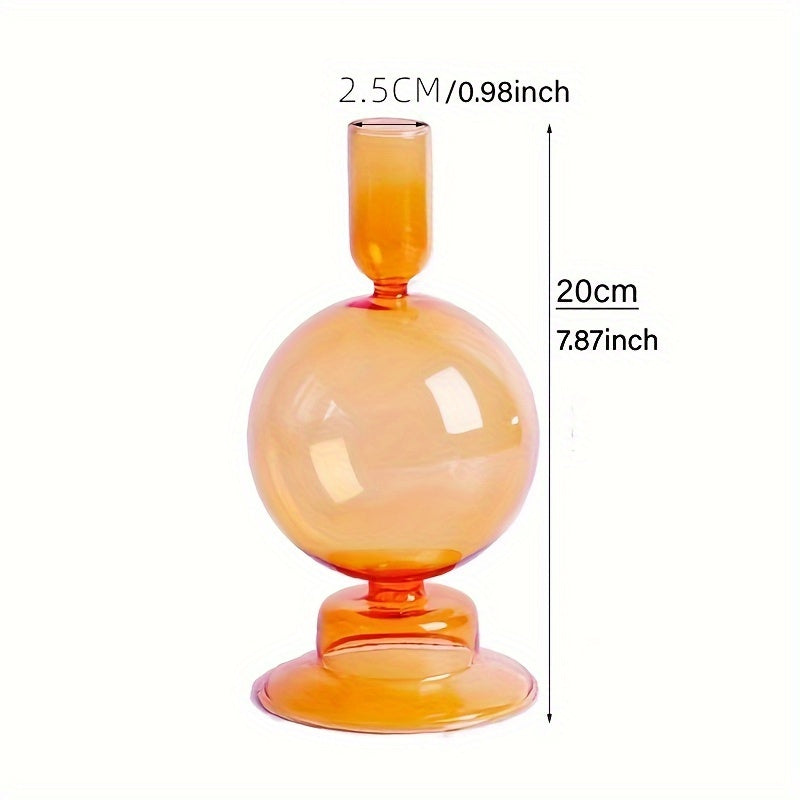 Indra | Glass Candlestick Set | Minimalist Table Decor | Lacquered, Romantic