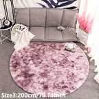 Delphine | Round Plush Rug | Tie-Dye, Soft & Non-Slip | Living Room, Bedroom