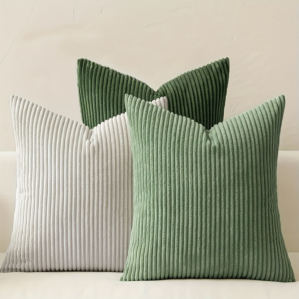 Una | Cushion Cover | Bohemian Rib Stripe, Soft Woven, Zip Closure