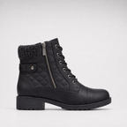 Zinnia | Women's Ankle Boots | Leather, Side Zipper, Block Heel