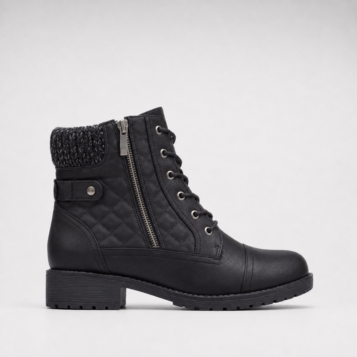 Zinnia | Women's Ankle Boots | Leather, Side Zipper, Block Heel