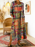 Uma | Denim Dress | Ethnic Patchwork, Loose Fit | Women's Summer