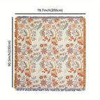 Nina | Throw Blanket | Bohemian Cotton, Tassel, Floral | Cream White, 200x230cm
