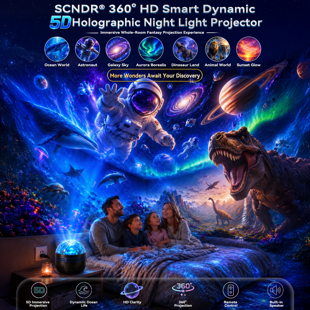 Galaxy Sky Projector Night Light | 360 Rotating USB Powered