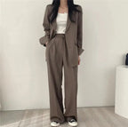 Ondine | Women's Blazer & Straight-Leg Trouser Set | Solid Color
