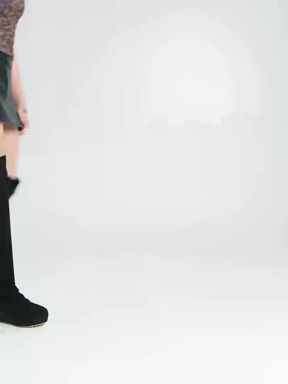 Women Stretch Knee High Boots Wedge
