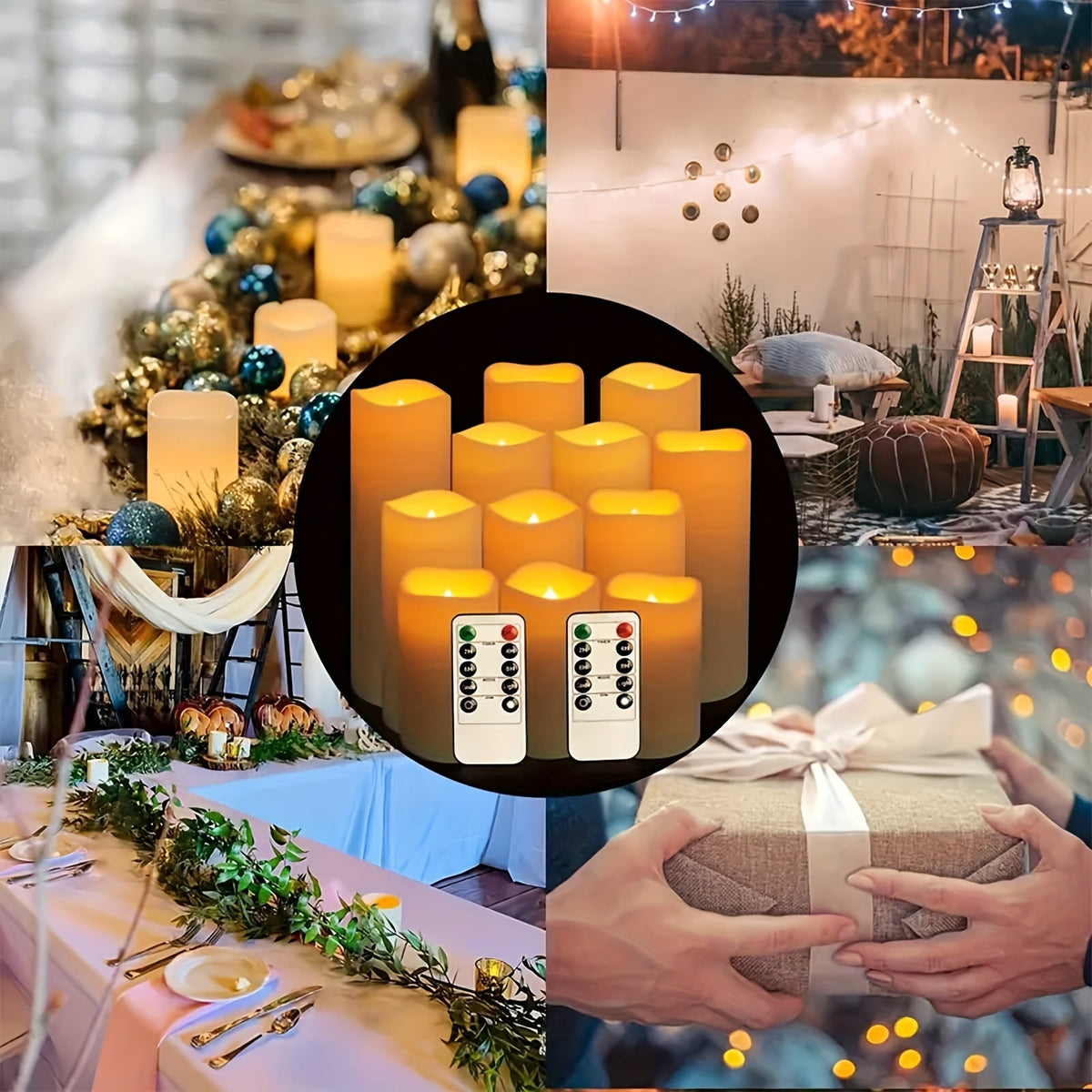 Zelda | LED Flameless Candles | Ivory, Waterproof, Remote & Timer | 12-Pack