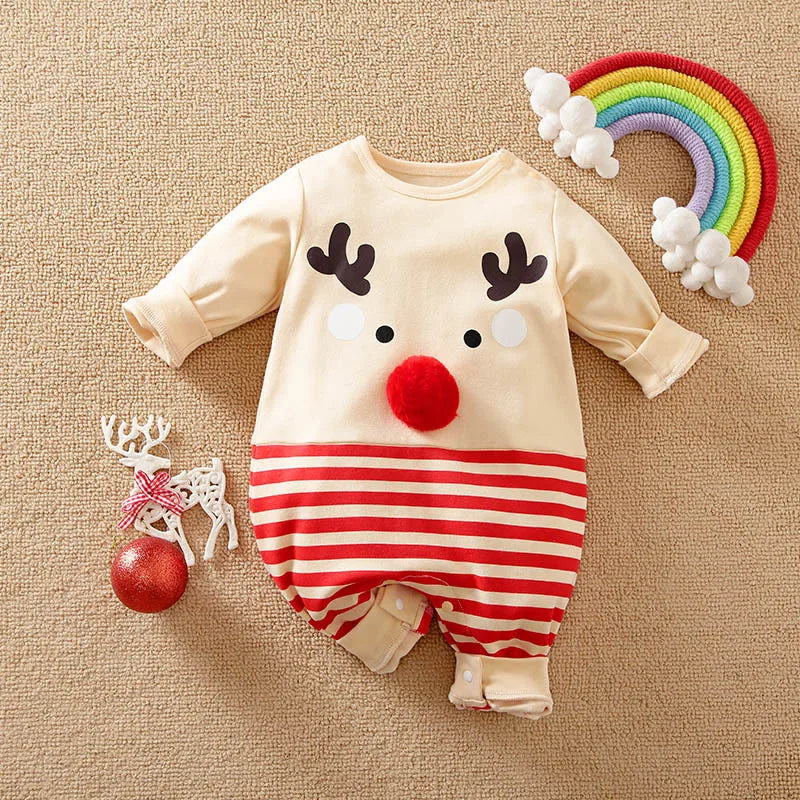 Christmas Costume Baby Unisex Boys Girls Soft Cotton Festive Outfit