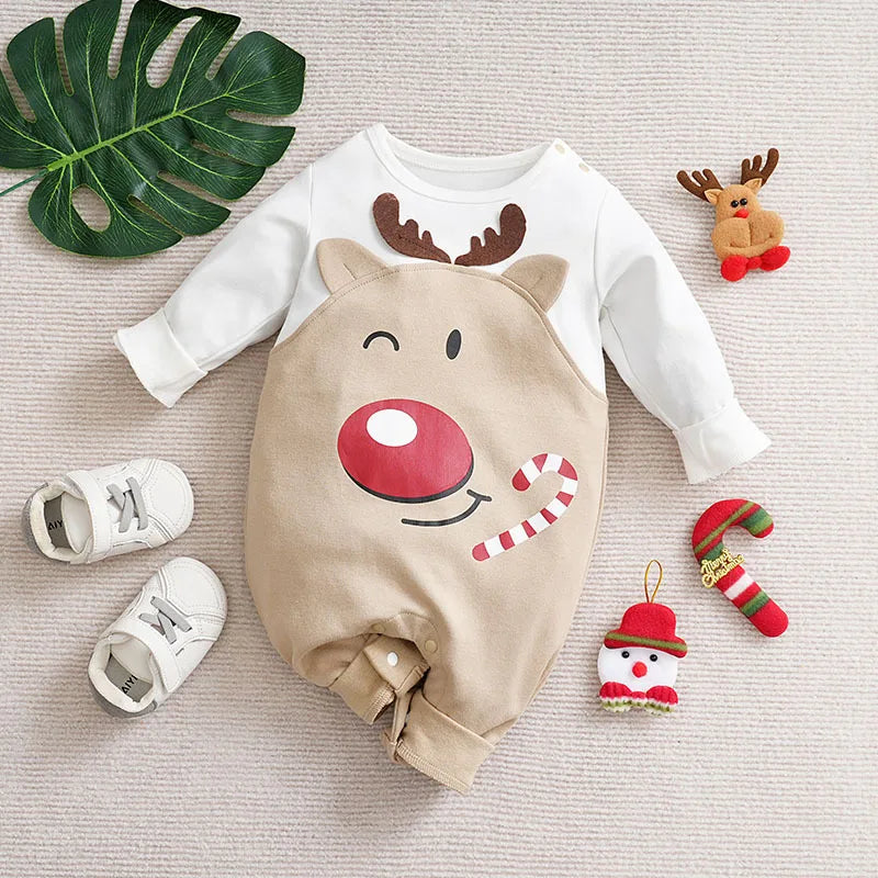 Christmas Costume Baby Unisex Boys Girls Soft Cotton Festive Outfit