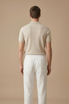 Men Woven Straight Leg Trousers Elastic Waist