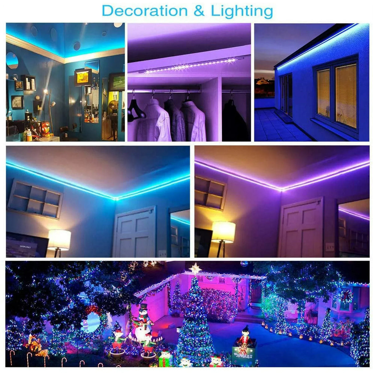 Cosima | LED Strip Lights 32ft | RGB Color Changing, 300 LEDs | IR Remote