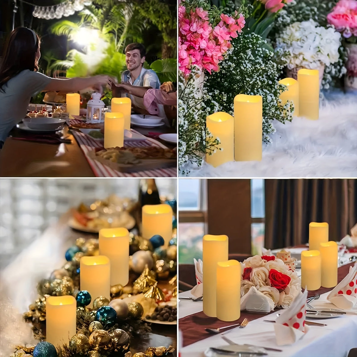 Zelda | LED Flameless Candles | Ivory, Waterproof, Remote & Timer | 12-Pack