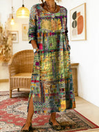 Uma | Denim Dress | Ethnic Patchwork, Loose Fit | Women's Summer