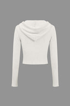 Women 2 Piece Knit Hoodie Flared Pants Set