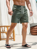 Mens Shorts Corduroy Look Lightweight Straight Fit Casual Wear