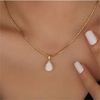 Amara | Opal Drop Pendant Necklace | 18K Gold, Natural Opal | Minimalist