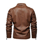 Quinn | Men's Faux Leather Jacket | Biker Style, Ribbed Sleeves | Fleece Lined