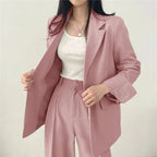 Ondine | Women's Blazer & Straight-Leg Trouser Set | Solid Color