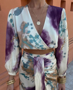 Tindra | Blouse & Skirt Set | Women's Summer Two-Piece | Floral, V-Neck