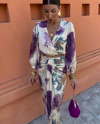Tindra | Blouse & Skirt Set | Women's Summer Two-Piece | Floral, V-Neck