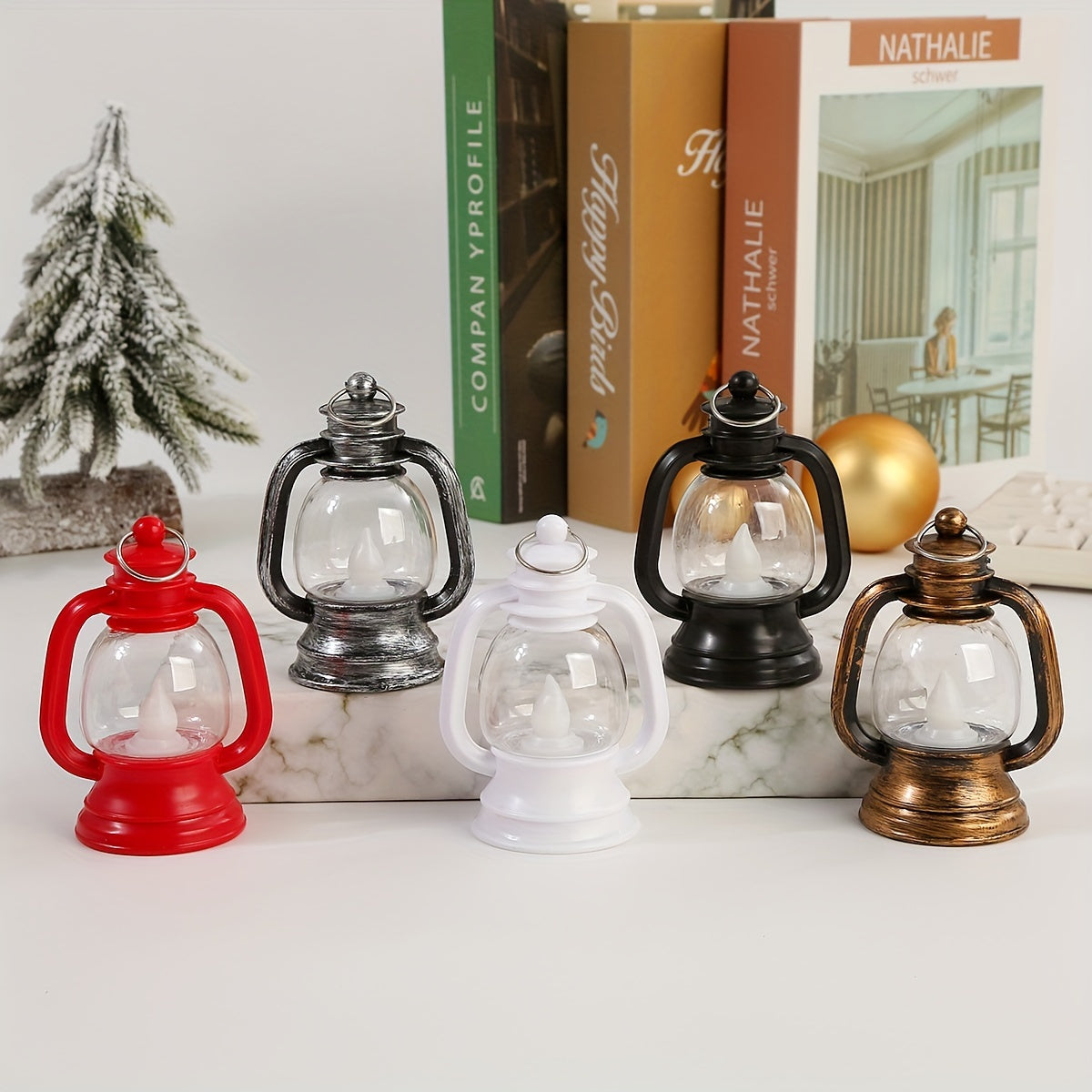 Christmas LED lantern lights 12 pack vintage mini flickering design