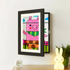 Della | Kids Drawing Display Frame | Rotating Art Frame | Stores 150 Drawings