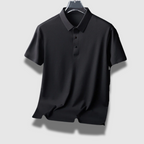 Mens Polo Shirt Lightweight Silk Relaxed Fit Structured Collar