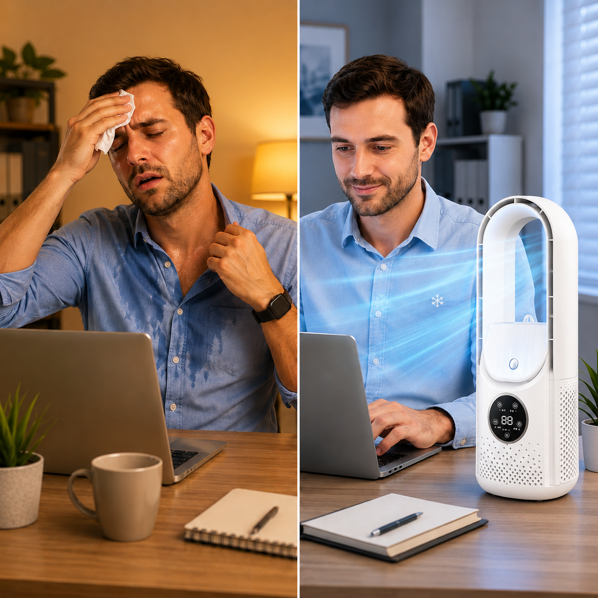 Posy | Portable Air Cooler | Bladeless, Quiet & Compact | Home & Office