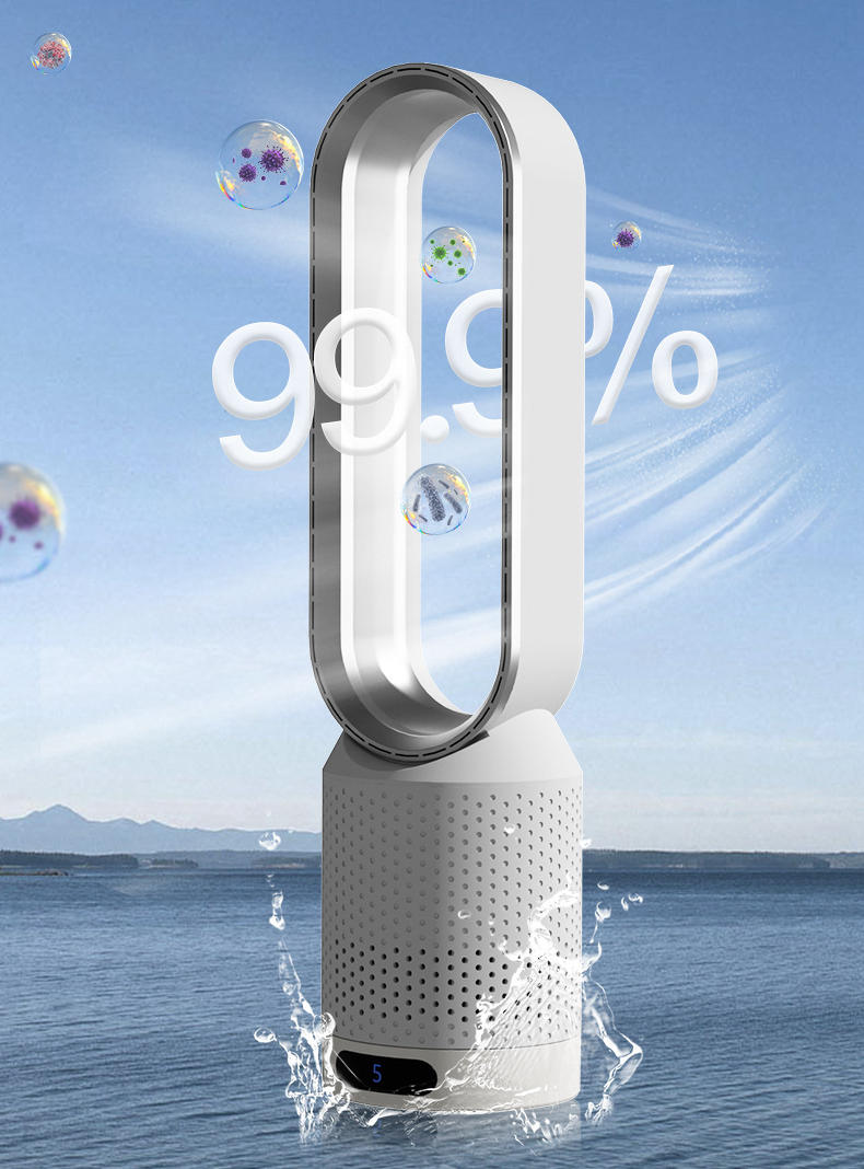 Yvaine | Bladeless Tower Fan | 3-in-1 Cooler, Purifier & UV Sterilizer | 8 Speeds