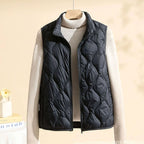 Halcyon | Women's Quilted Puffer Vest | Stand Collar, Sleeveless | Sizes M–4XL