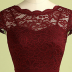 Women Lace Dress Vintage Burgundy Midi | Linnea