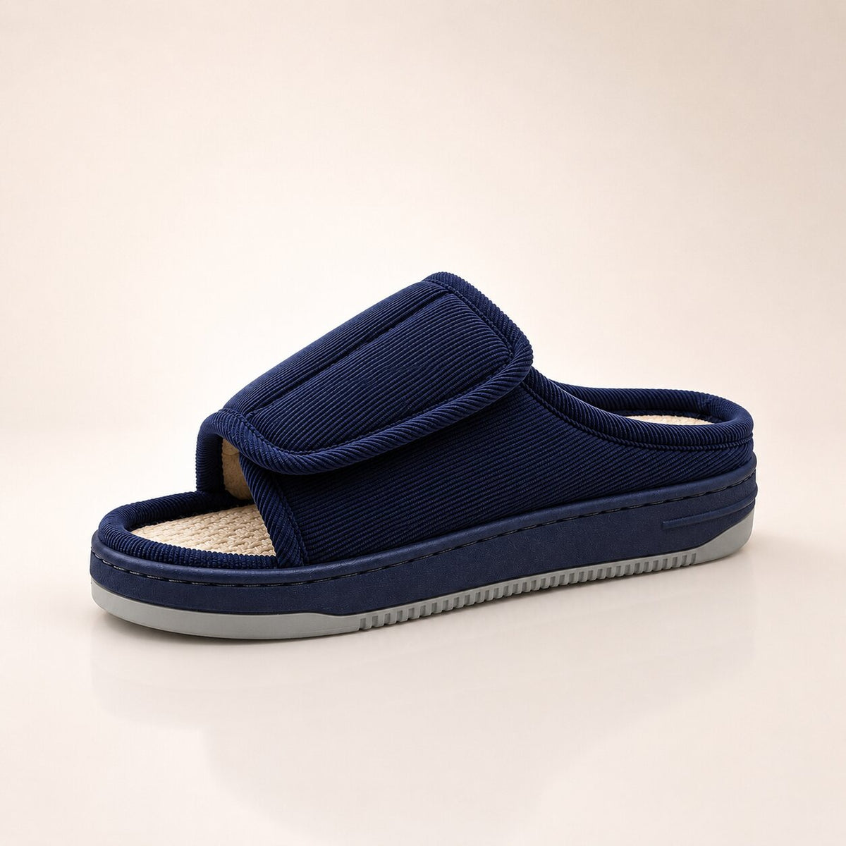 Corduroy Slippers | Unisex Extra Wide Fit Non Slip Padded Sole