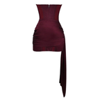 Bodycon Mini Dress Satin Sweetheart Draped Sash | Eira