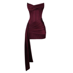 Bodycon Mini Dress Satin Sweetheart Draped Sash | Eira